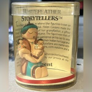 Vintage Native American, white feather storytellers ornament